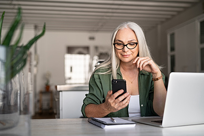 Patient on mobile using care connect