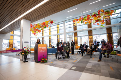 Ribbon Cutting Ceremony in the lobby of the new Mary Free Bed Rehabilitation at Covenant HealthCare building