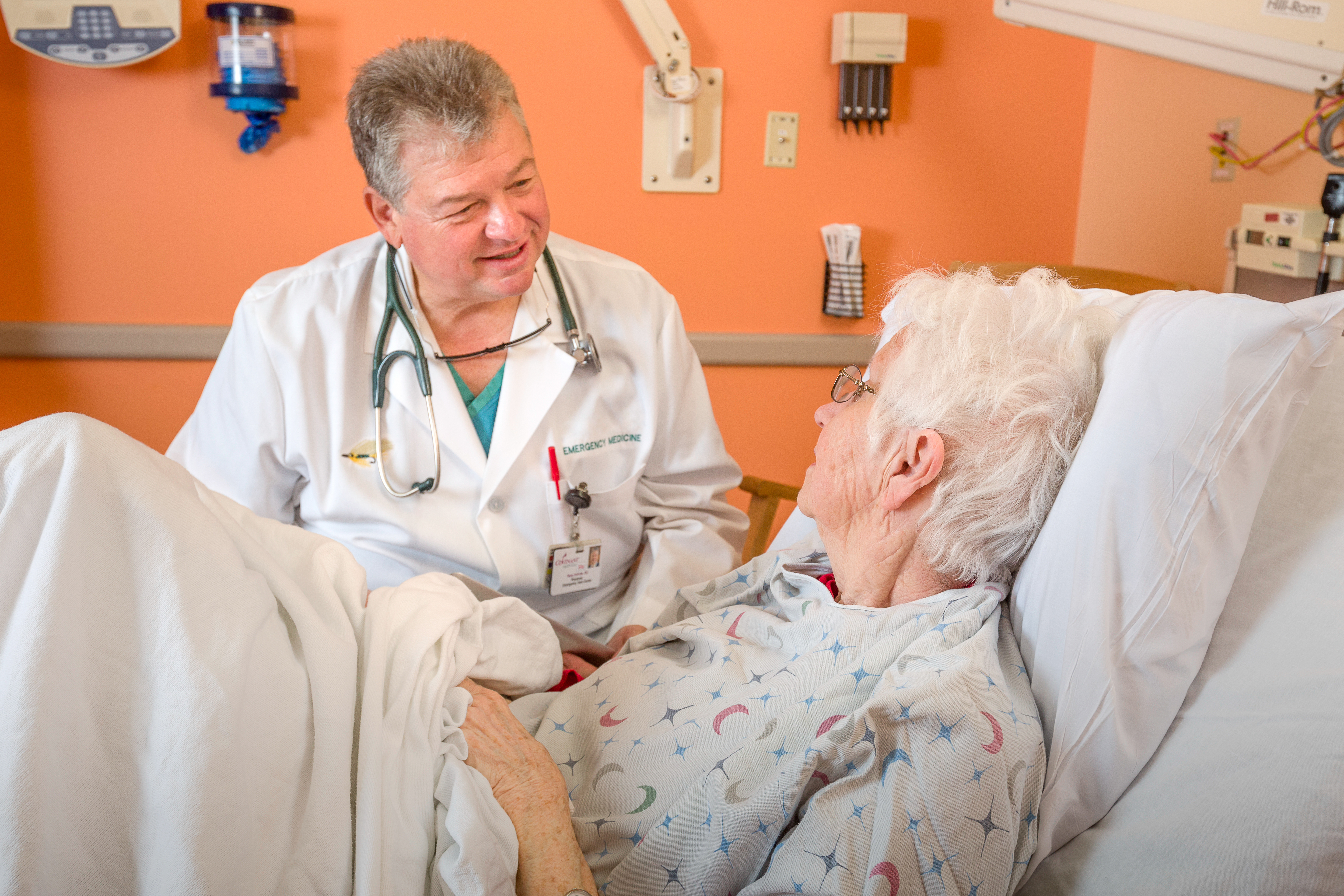 geriatric patient in bed