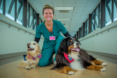 Elisabeth Christe with Canines Jake and Mojo